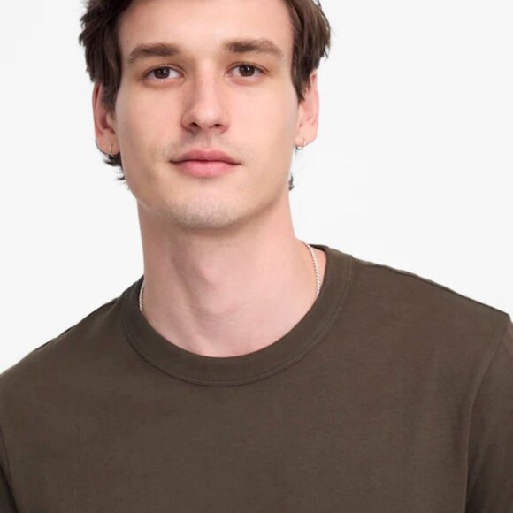 NWT Madewell Olive Green Garment-Dyed Allday Crewneck Tee - Small - Picture 10 of 12